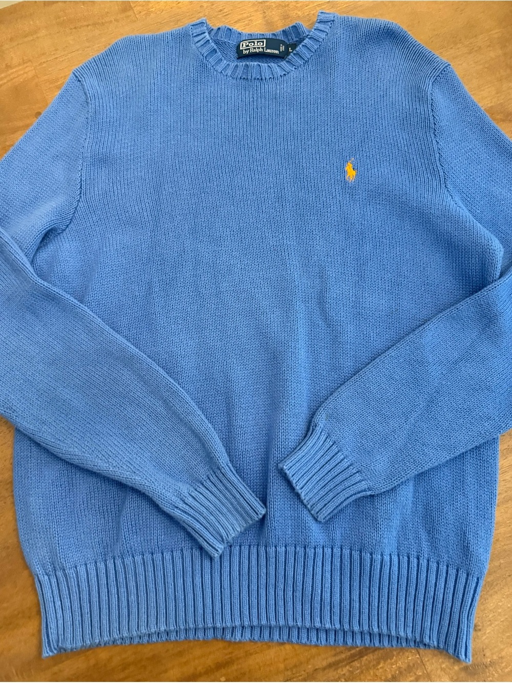 Polo by Ralph Lauren Men's Blue Crewneck Sweater 💯 Pima cotton large